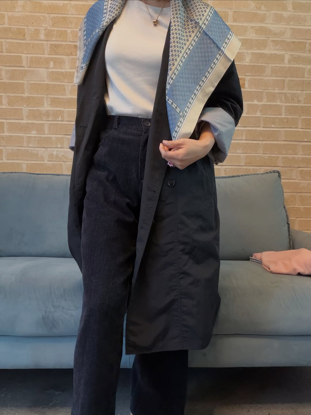 🩵 패턴 사각스카프
